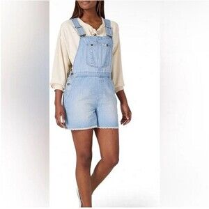 Lee Women's Heritage Denim Shortall Raw Hem Overall Size M